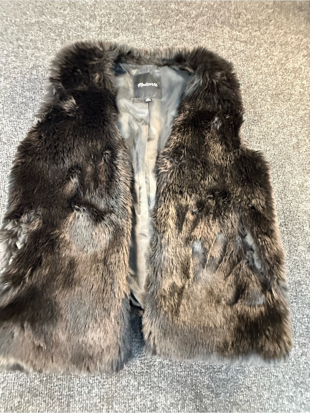 Faux Fur Vest in black by Madewell - Women's Vest